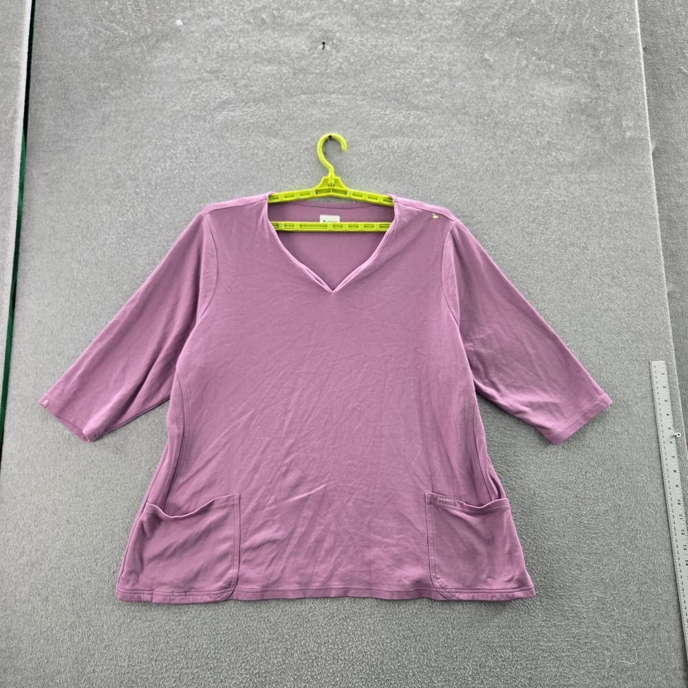 Jaanuu Women Scrub Top 3XL Pink Nylon Rayon 3/4 Sleeve‎